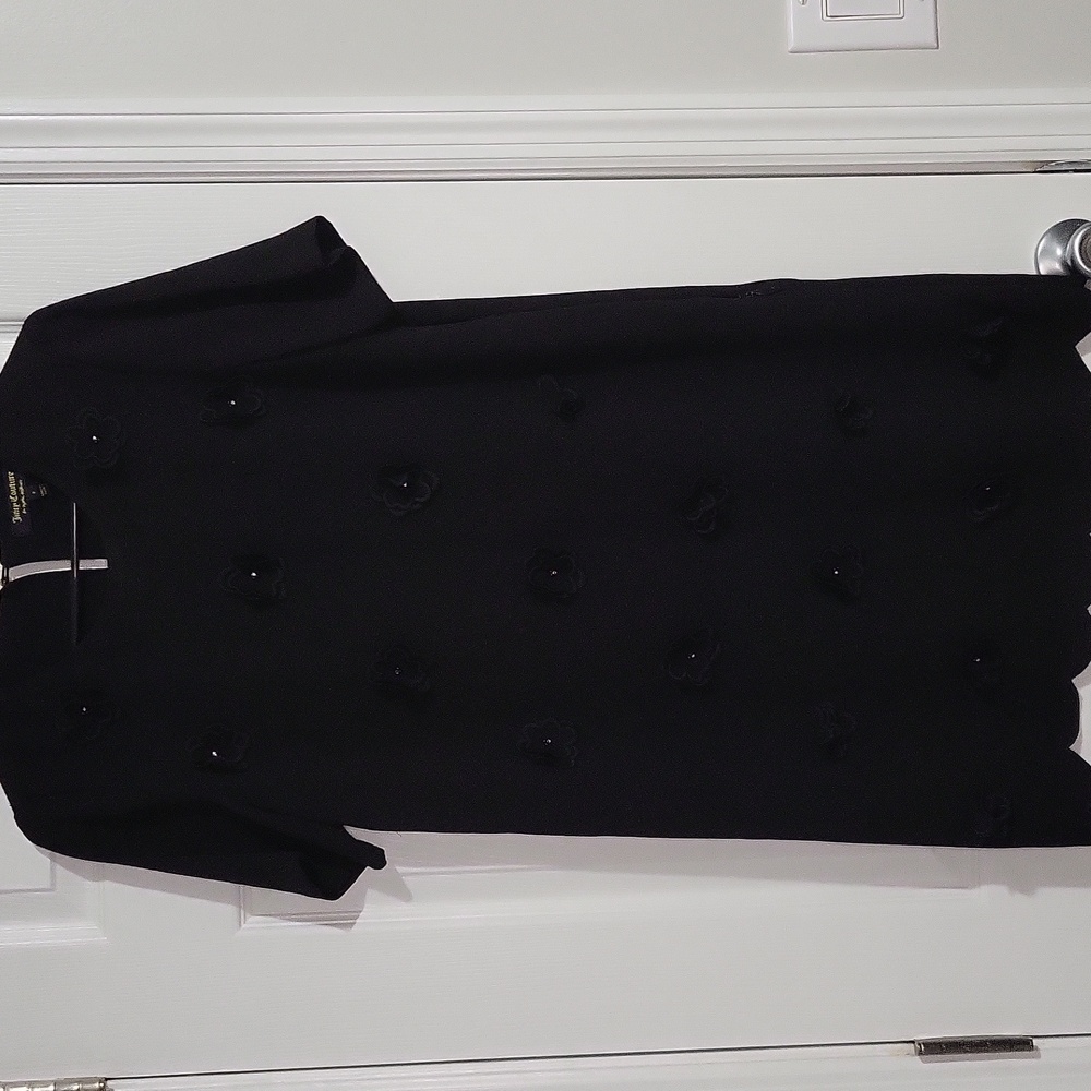 Juicy Couture Black Mini Dress With Flowers Size 6